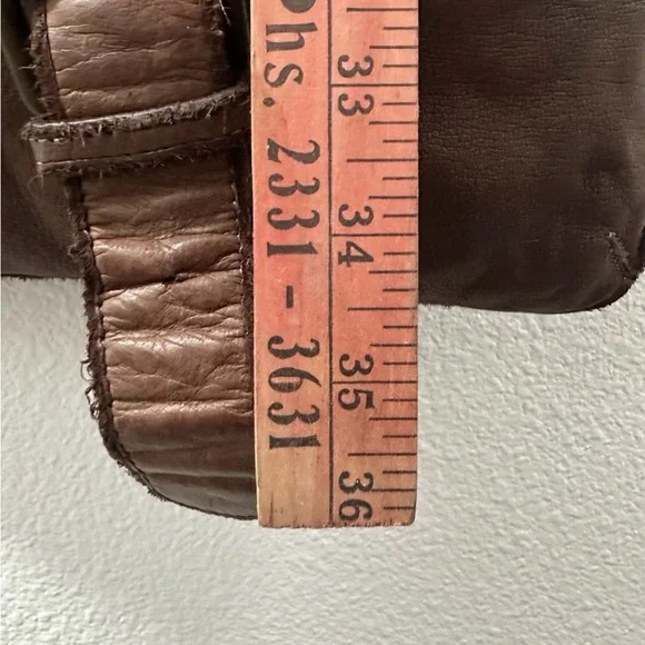 CIVICO 93 Italy Distressed Leather BOHO CROSSBODY Brown Woven Flap Messenger - Picture 6 of 16